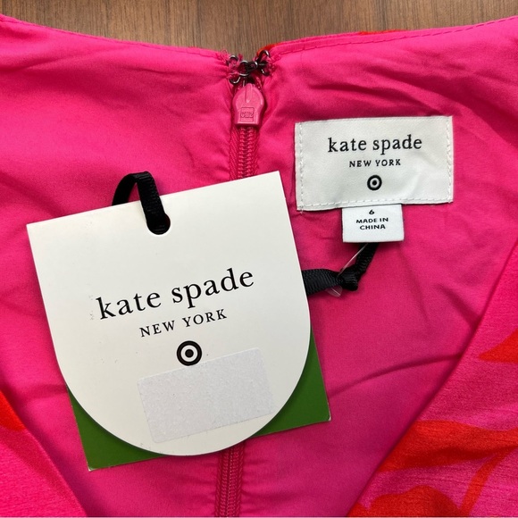 Kate Spade Pink Floral Peplum Sleeveless Midi Dress, 6 - Picture 3 of 9